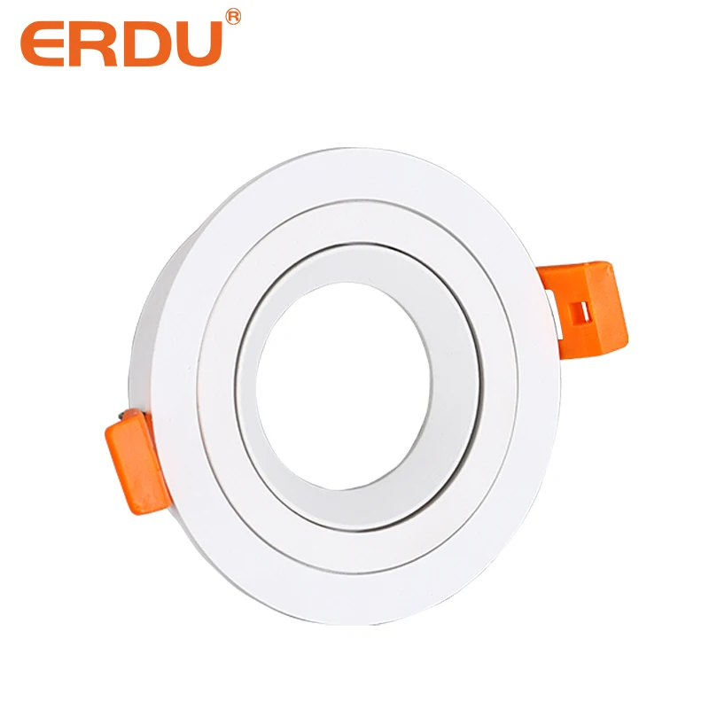 ERDU New Design White Round Pure Aluminium Plastic Anti-Glare GU10 MR16 Downlights