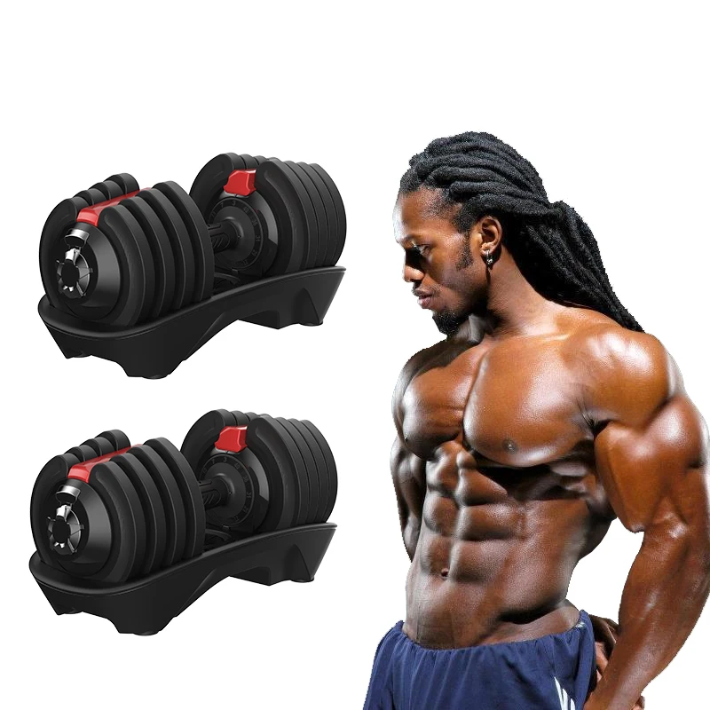 Free Weights Set Dumbells Adjustable Dumbbell Weight Plates 40kg Workout Multi Gym Fitness Equipment 24kg Adjustable Dumbbells