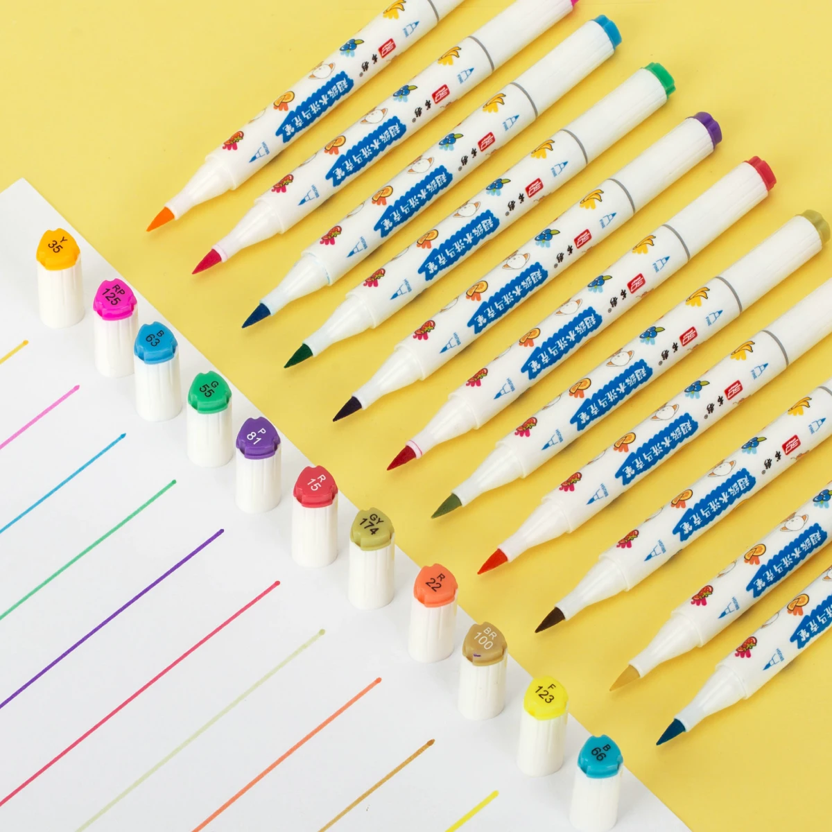 Art Marker Pen School DIY Kids washable 24-color double point Pen custom