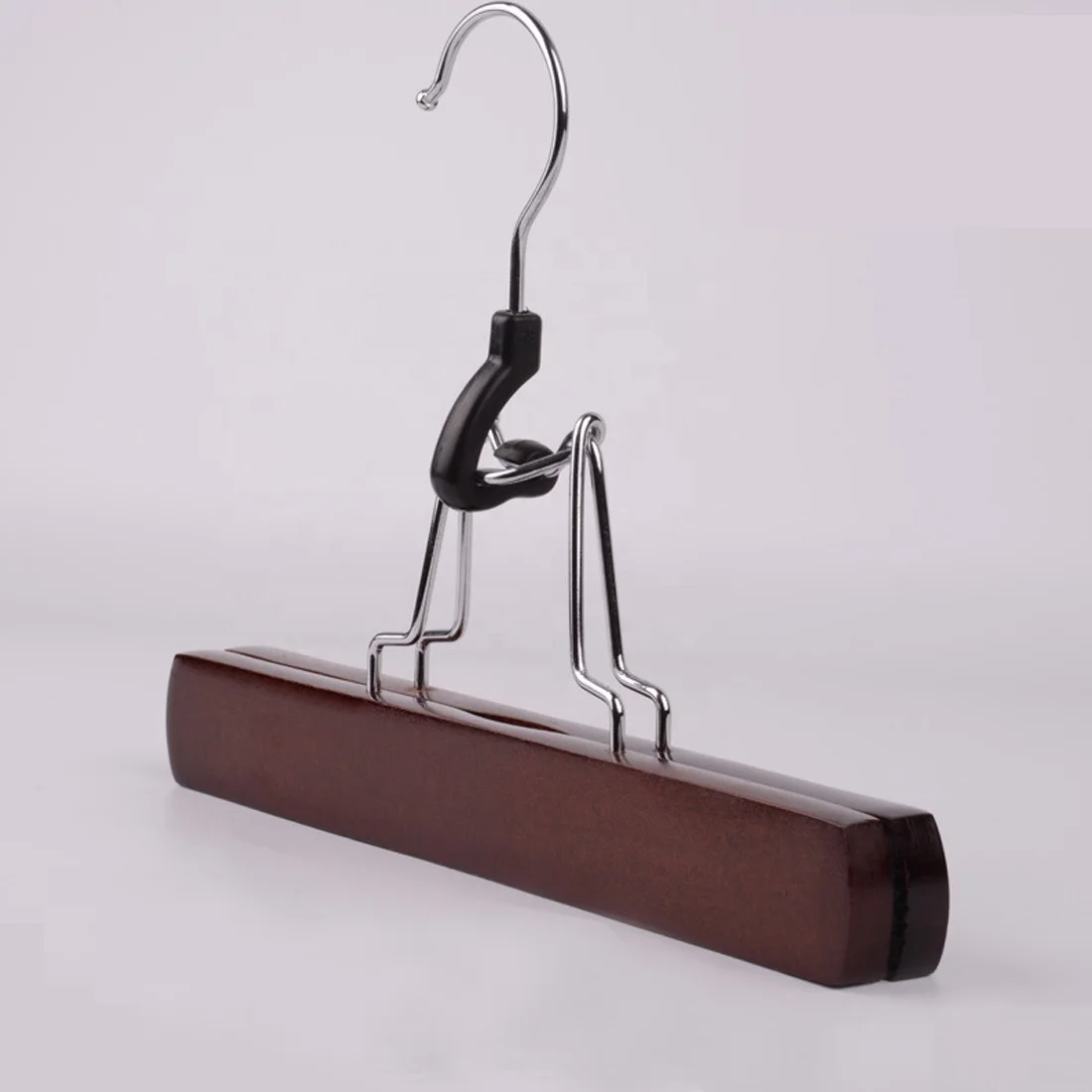 Wholesale Multicolor Pants Skirt Wig Hair Extension Hanger Natural Wooden Clamp Pants Hanger