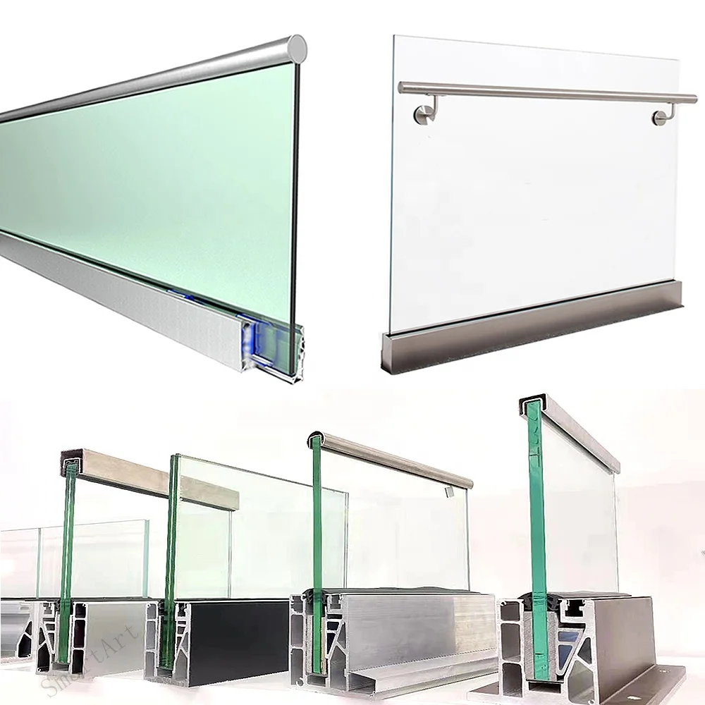 
YiGo New designed LED light Product Frameless Glass Railing/Balustrade/handrail Aluminum channel without glass 