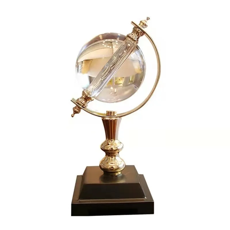 Office model room, study, wine cabinet, handicrafts, desktop decoration, European classic crystal globe ornaments