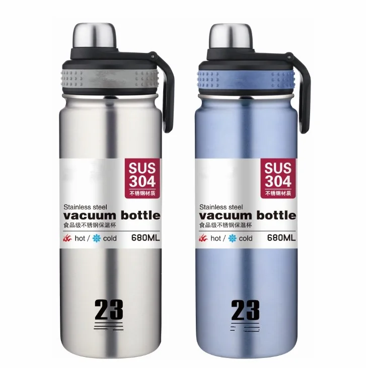 
Goshen 500ml/ 680ml Stainless Steel Water Bottle Custom Logo Portable Sports Water Bottle 