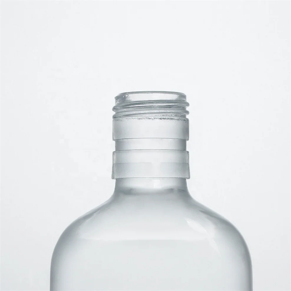 180 ml 6 oz flat Pocket Black screw Caps Liquor Bottle Drink Oil Sauce Whiskey Soda 180 ml Liquid Glass hip flask