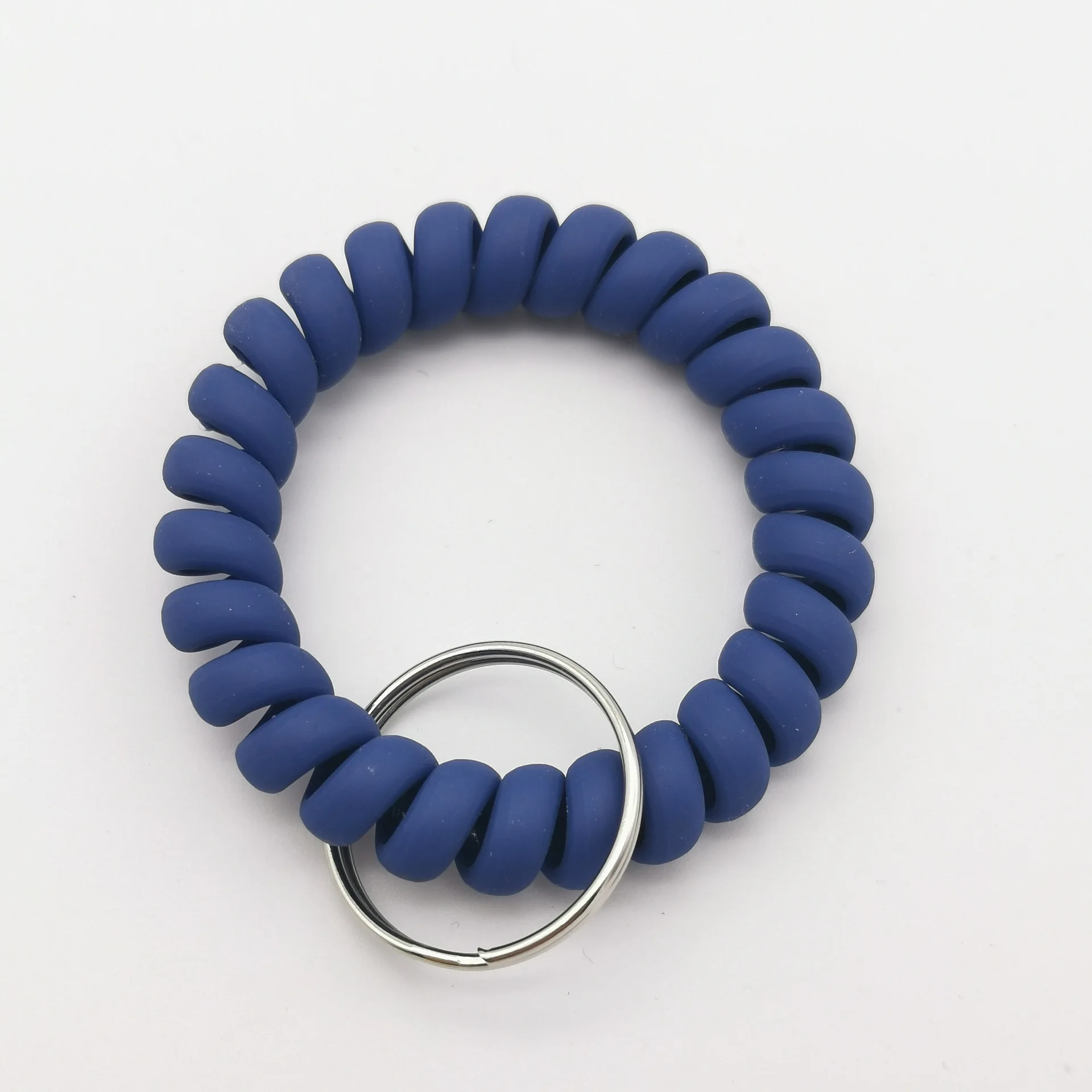 Bright pearl color elastic spring coil key chain Fashion headband Telephone line key chain fashion accessories