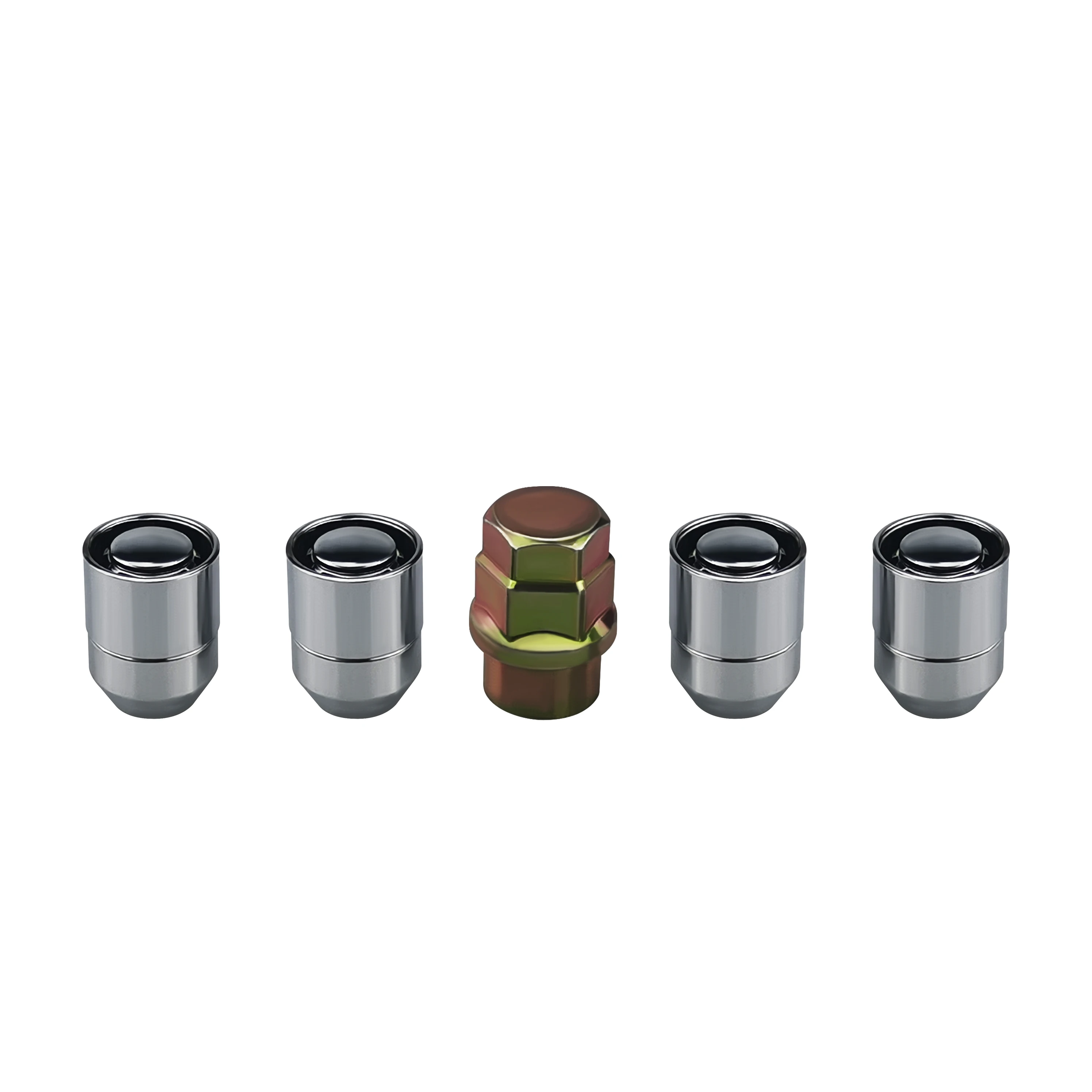 YJY FDLN3 chrome-plated 4nut 1key 31MM M12X1.5 closed bore anti-theft WHEEL LOCK NUT