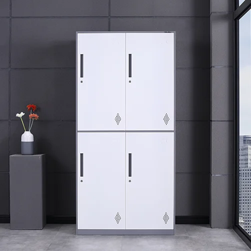 Дешевая мебель, стальной шкафчик с 4 дверцами, запираемый, школьный шкаф для студентов, шкаф для тренажерного зала, шкаф для хранения, гостиница, дом