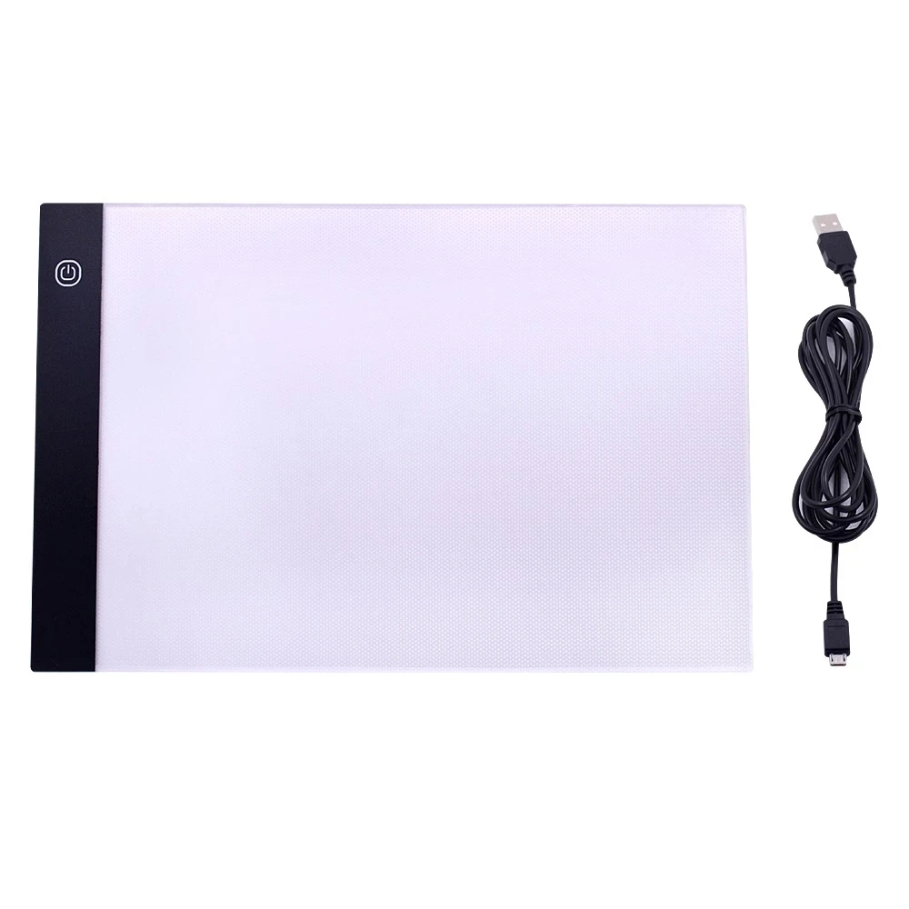 A4 Size 3 Level Dimmable Board Kids Tablet Sketching Practice Drawing Board LED Light Pad