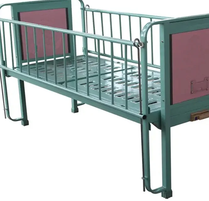 YKB005-Y5  Stain Steel Hospital Folding Children Bed With Casters