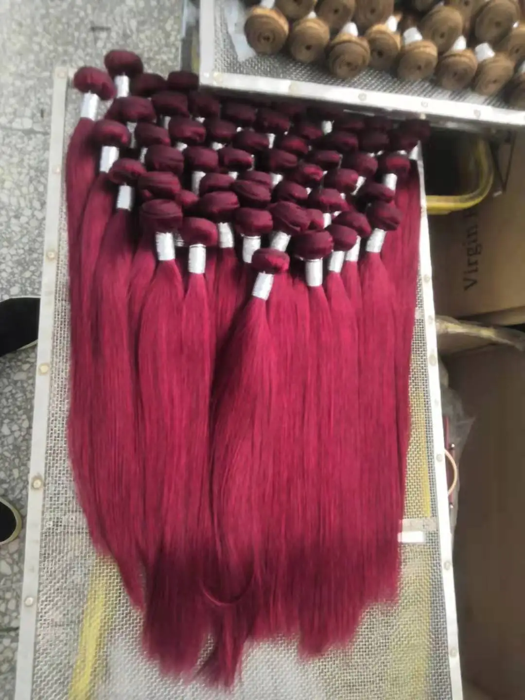 Chinese bone straight human hair virgin bundles colored straight brown golden blonde burg genius weft hair extensions human hair