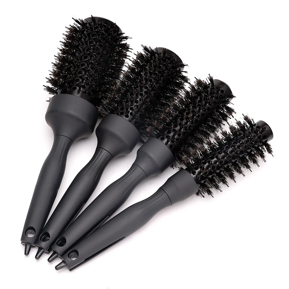 New salon nylon curly hair roller comb negative ion anti-static ceramic aluminum cylinder style brushes for hair professional