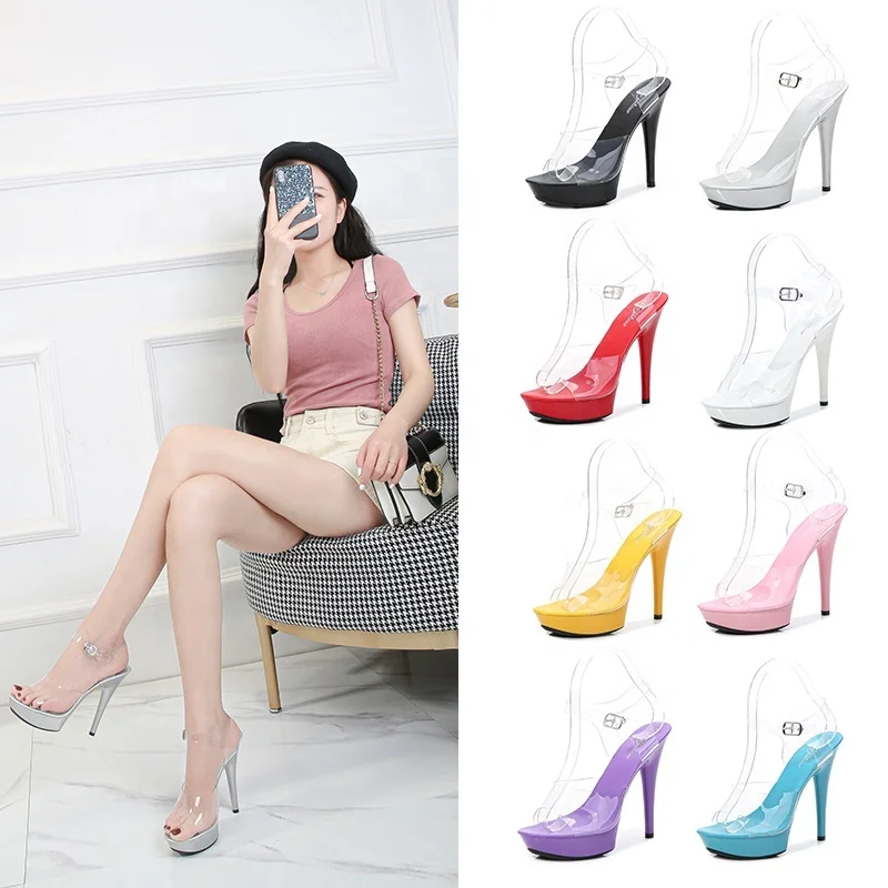 2021 latest fashion hot sale pole dance shoes in UK ladies high heel platform women sandals