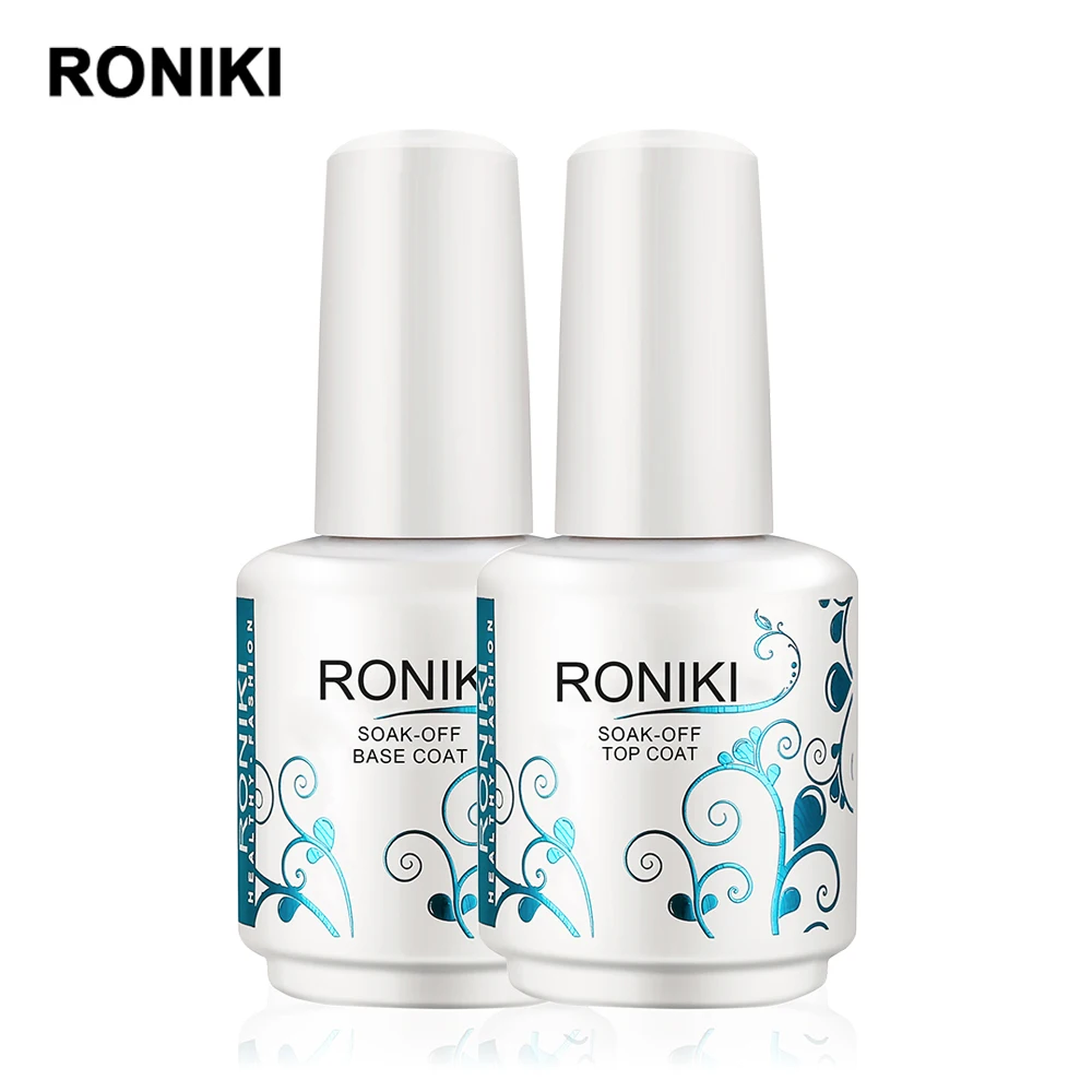  RONIKI оптовая продажа прозрачный УФ-гель для верхнего покрытия ногтей от частного бренда бесплатный образец отправка в течение 3 дней легко наносится и снимается замачиванием 15