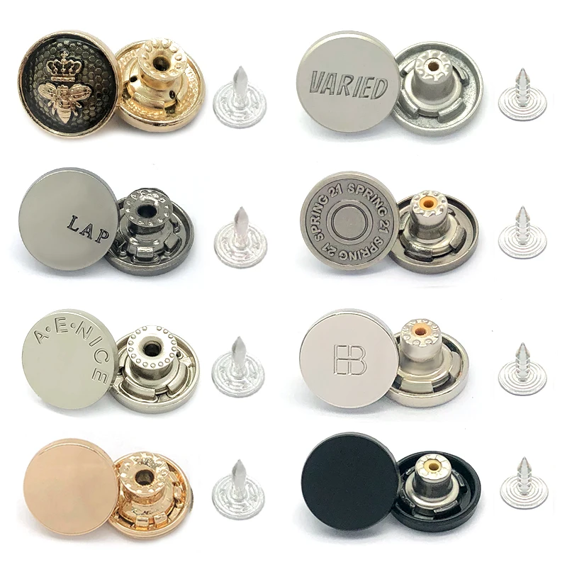 Custom Fashion Designer Large Sew Gold custom metal snap pink pearl mushroom tack button