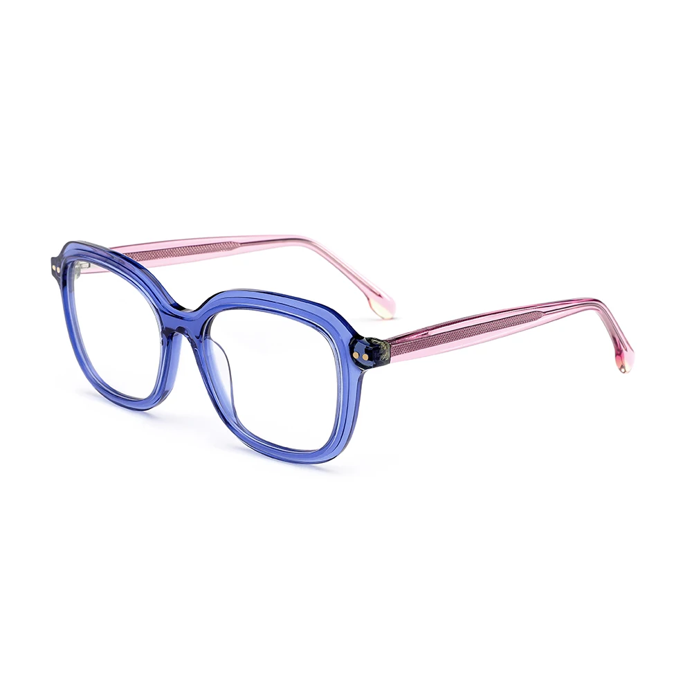 Factory Direct Supply Stylish Square 0 Diopter Prescription Myopia Frames Acetate Spectacle Eyewear Optical Glasses Frames