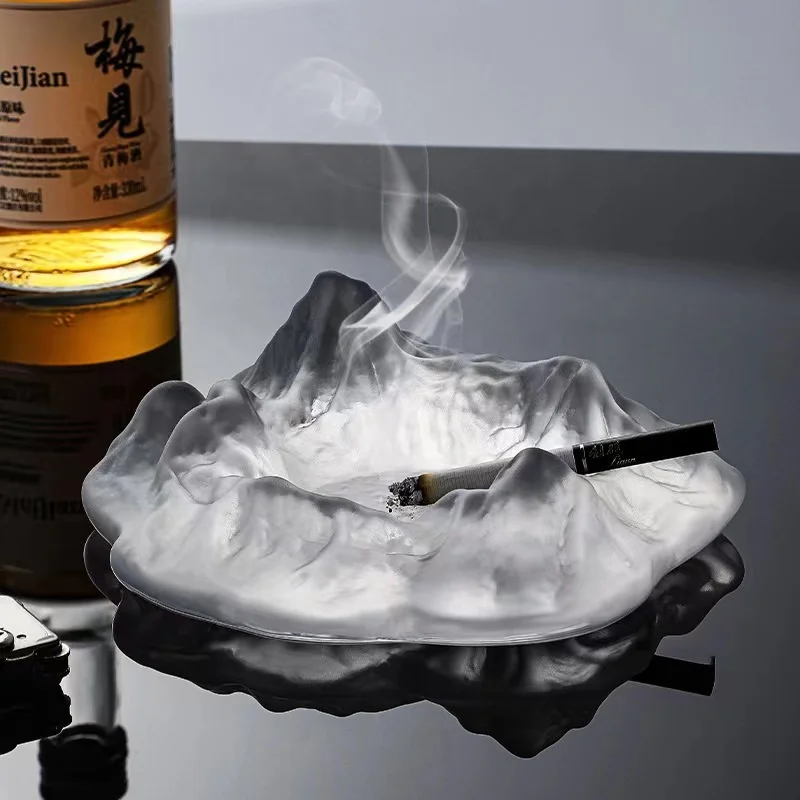 Round custom logo marley crystal smoking cigarette luxury cigar ashtray glass