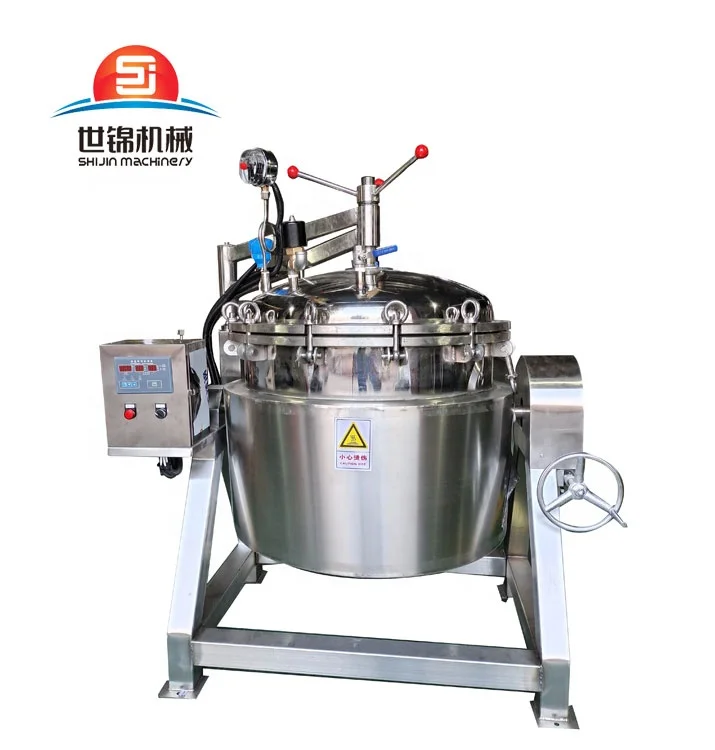 industrial pressure cooker, 500L steam gas electric bone soup cooking machine industrial jacketed kettle  cooking pot machine