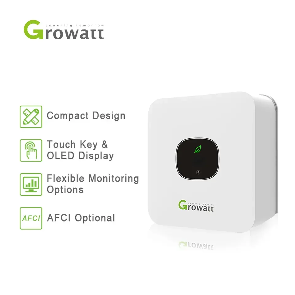 Growatt Smart Meter Single Phase 750W 1000W 1500W 2000W 2500W 3000W 3300W Growatt Ongrid Inverter With MIC 750~3300TL-X
