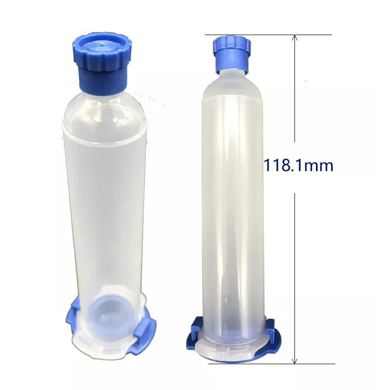 Прозрачный пластиковый картридж 3/5/10/30/55cc Дозирующий шприц промышленный для хранения клея