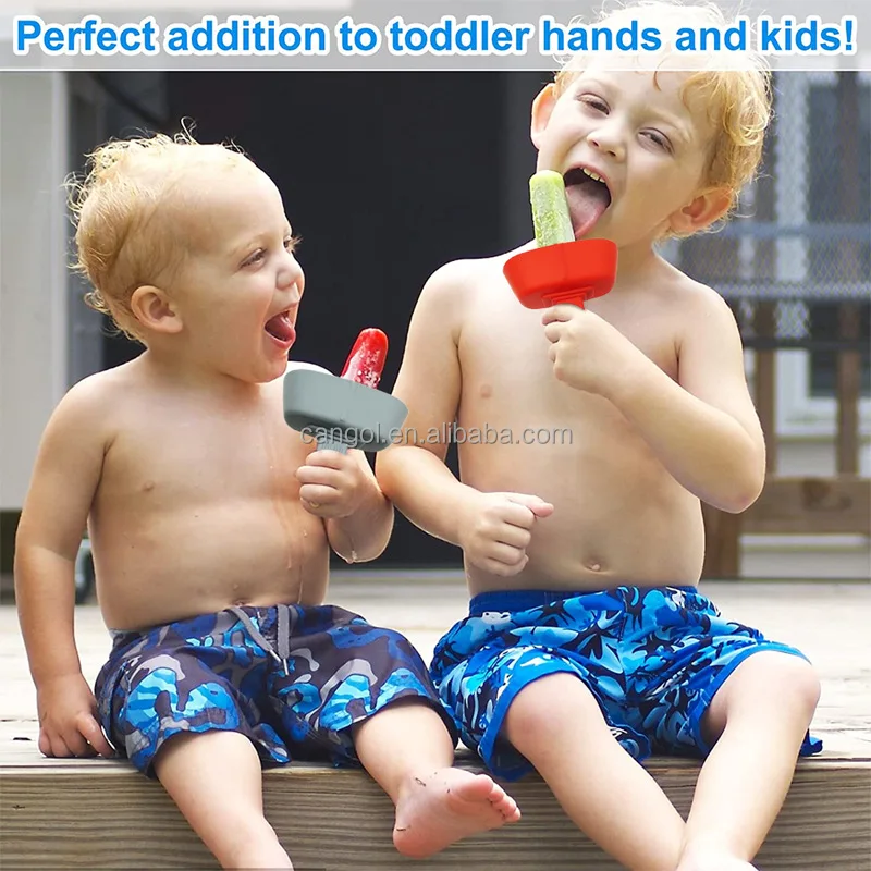 Frozen Treats Holder with Straw For Kids Ice Craem Support Sticks No Drop Free Silicone Popsicle Ice Stick Holders BPA FREE