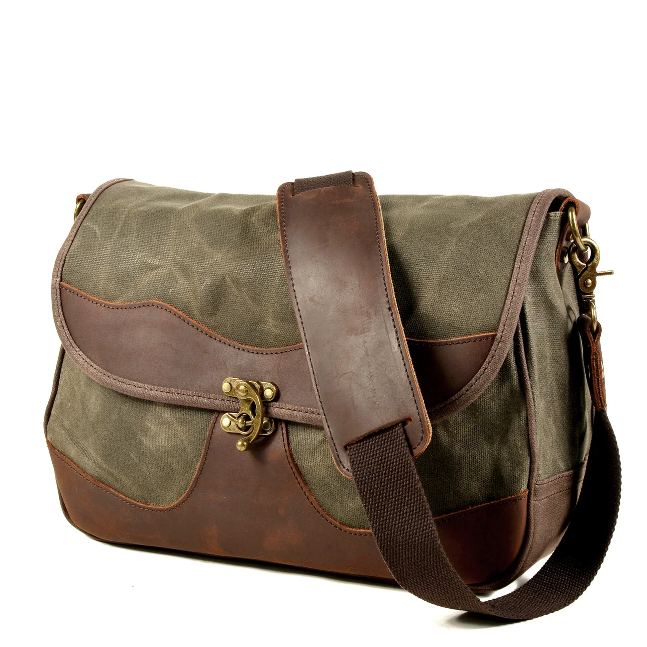 Waxed Canvas  New Mens Shoulder Dslr Camera Leather Bags