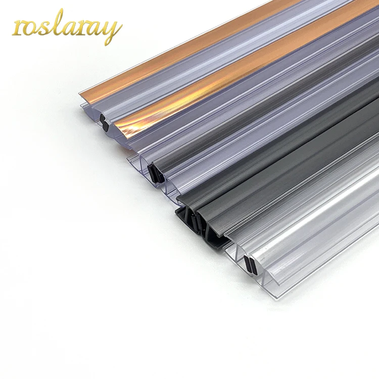 Bathroom Blue Transparent Magnetic 135 Degree Shower Door Seal Strip PVC Bottom Apposite Glass Waterproof Threshold Half Round