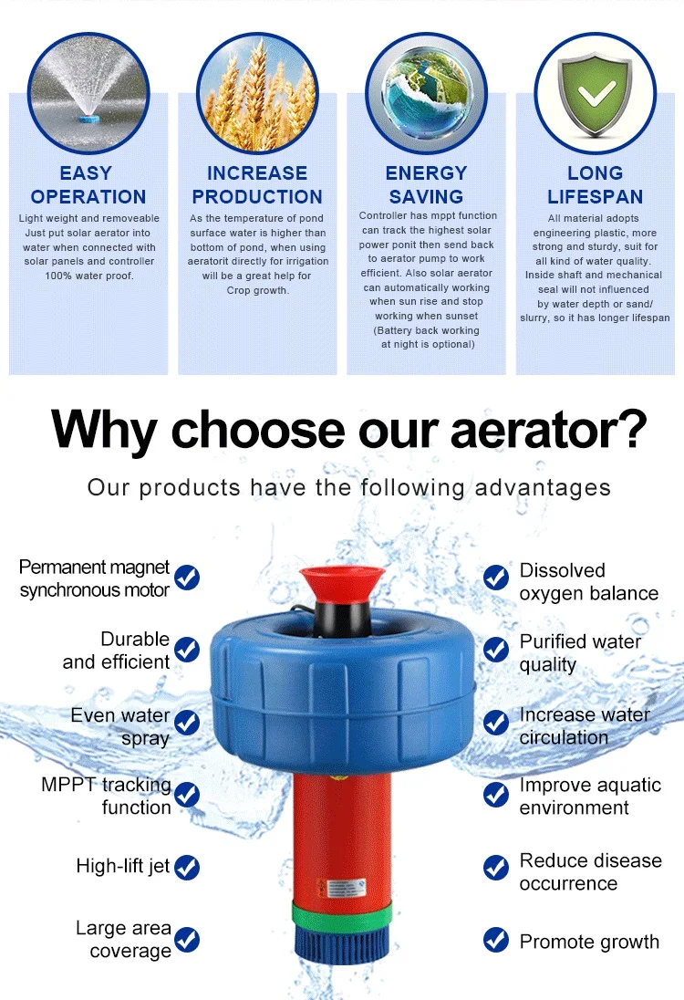 dc solar pond aerator for fish aquaculture and fish farming in all solar system with small aerator pond for fish