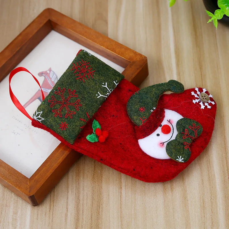 2023 Hot Product Wholesale Cute Thickening Ancient Christmas Stocking Christmas Tree Ornaments Small Size Christmas Socks