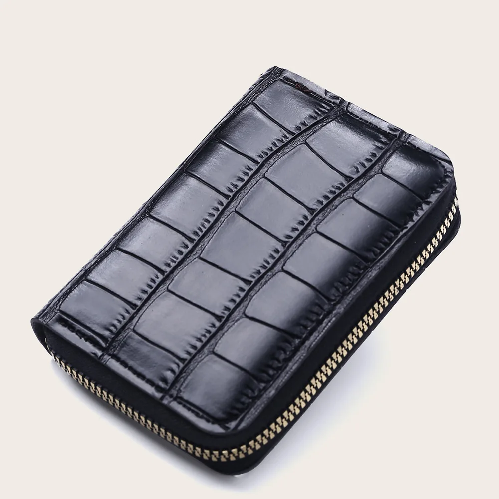 Wholesale card holder wallet women Crocodile multi card holder zipper wallet cardholder