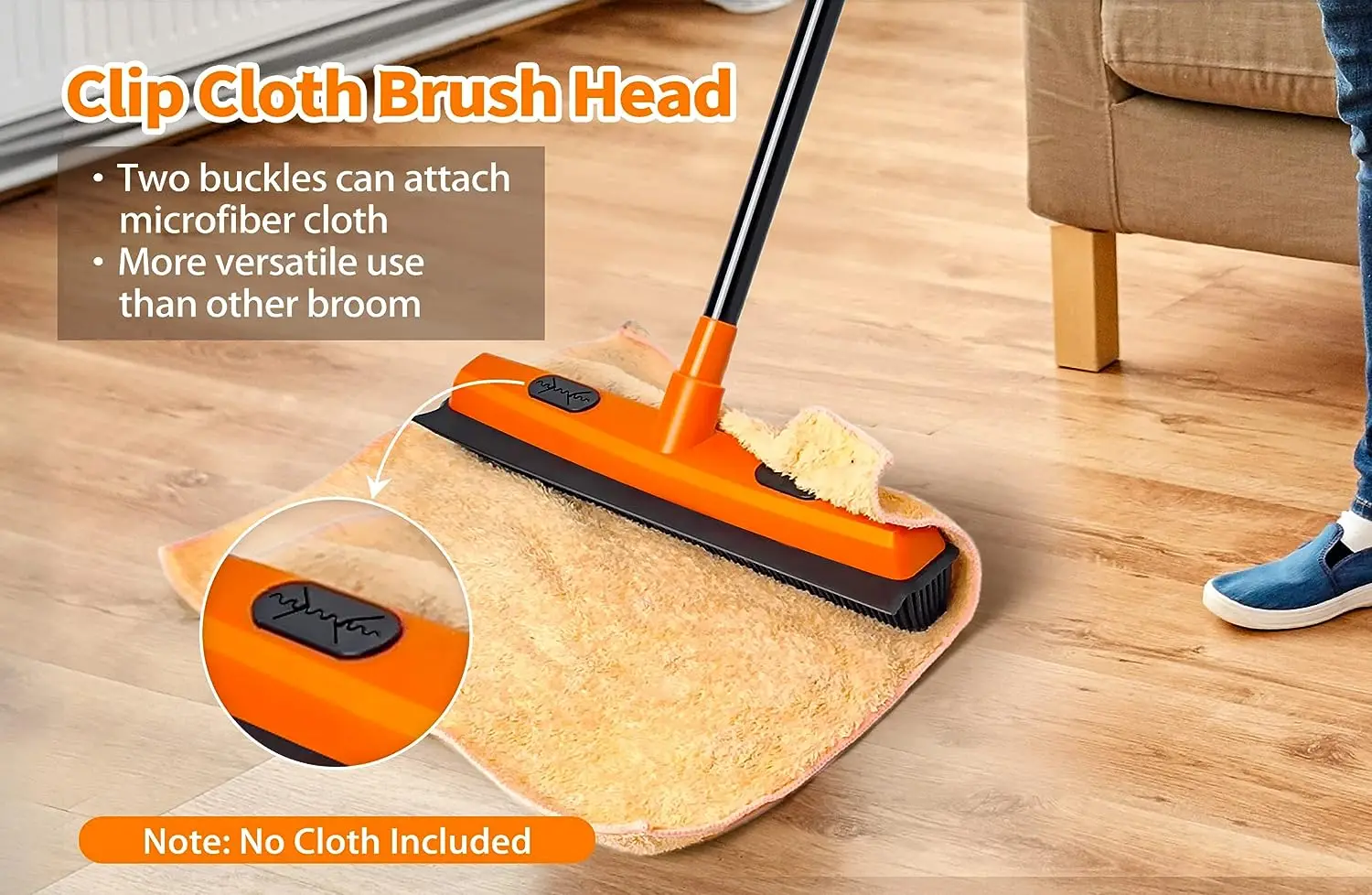 Floor Tile Cleaning Long Handle 2 In 1 Squeegee Broom Floor Scrub Brush Floor Scrub Brush