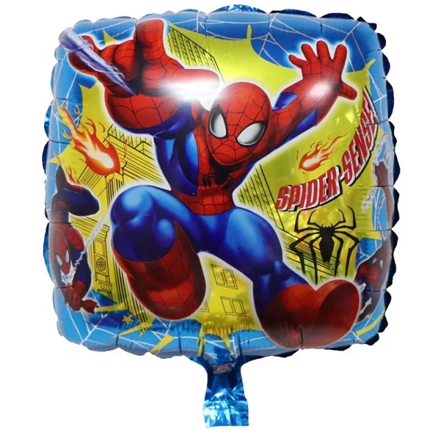 
Hot sale 18 inches round spider man foil balloon cartoon character super hero foil balloon for Kids toy globos 