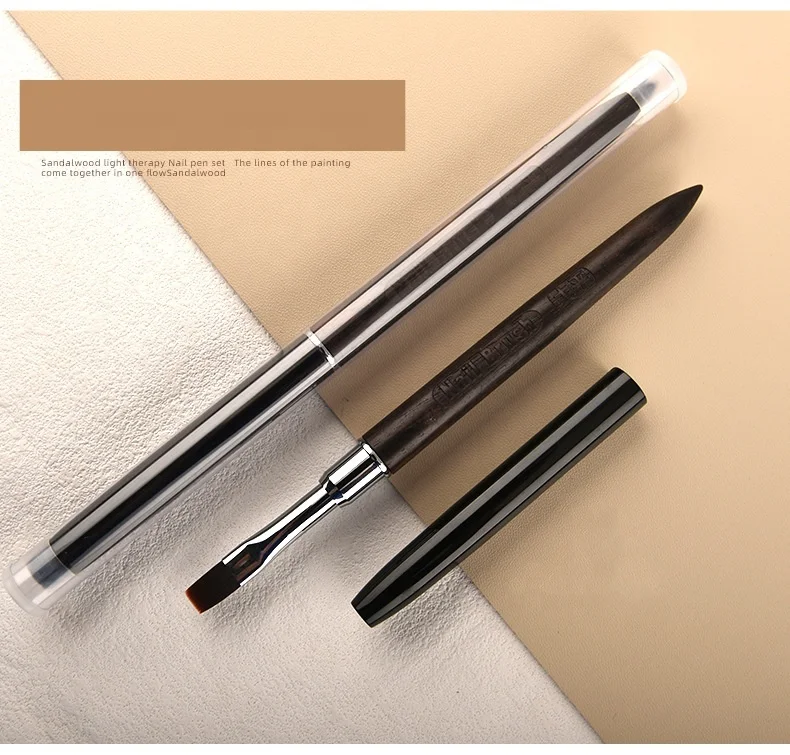 Nail Brush High Quality Wholesale Nylon Hair Sandalwood Handle Nail Art Printing Drawing DIY 3 Types of the Head