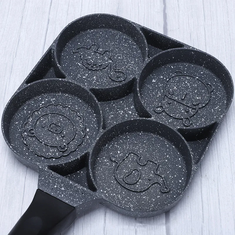 Egg Steak Burger fried Omelet Pan Breakfast Maker Round ball Non-stick 4 hole poached egg Frying Pan for Induction cooker