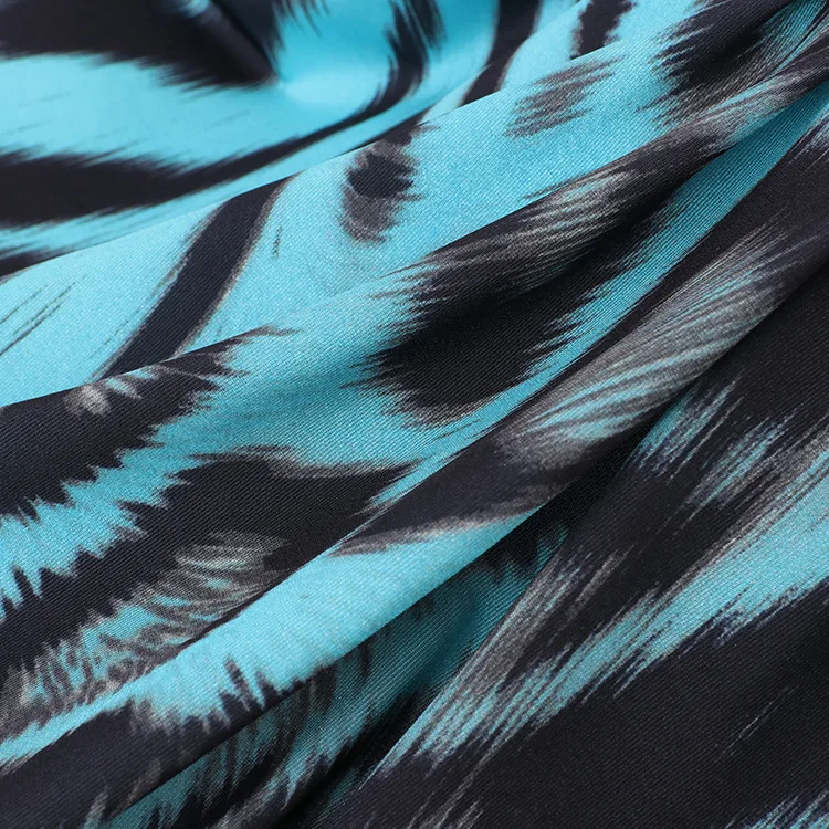 Factory price four way stretch leopard custom printed lycra fabric for dancer wear