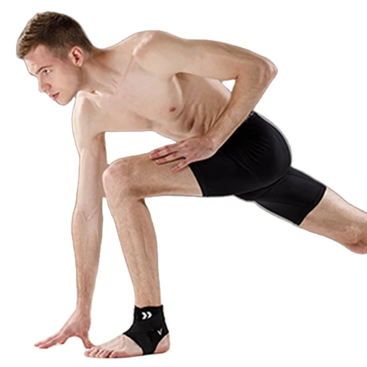 Sports Protector Compression Basketball Elastic Black Ankle Supports Sleeve Brace for Climbing Running Tennis Workout Fitness