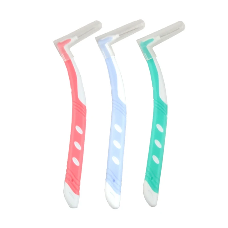 Latest Design Modern Food Debris Removal Polyester Dual-Ended Design Interdental Brush L Shape For Promoting Fresh Breath