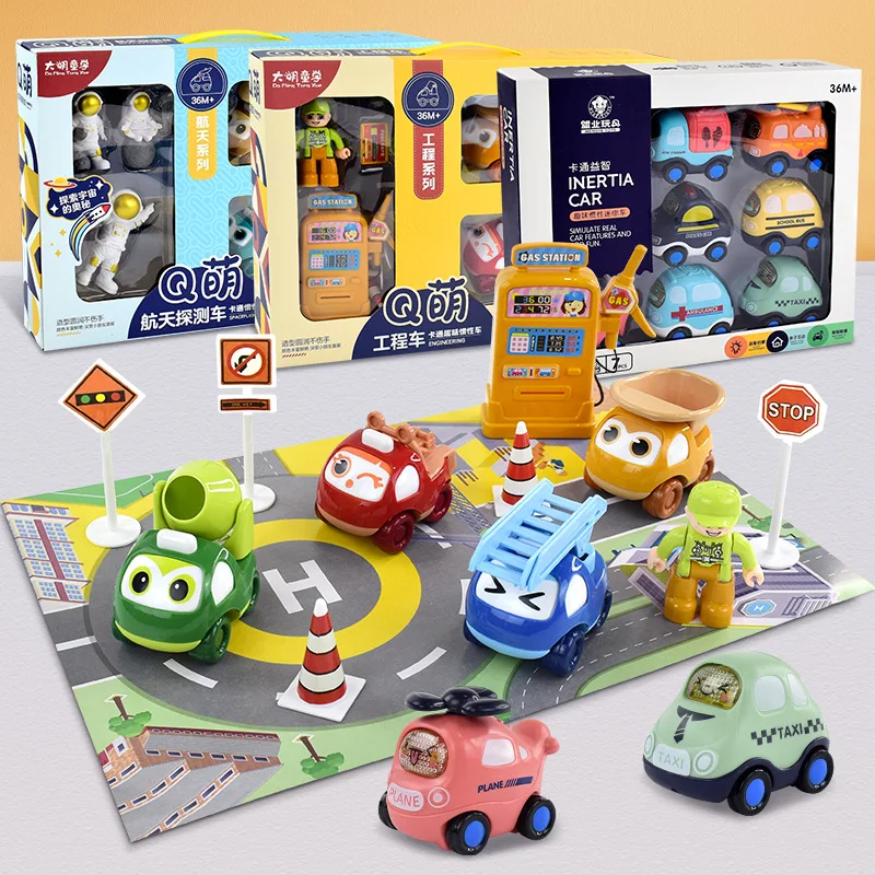 Car Toy Set Inertial Engineering Car Boy baby Model Fall Resistant 1 year old 2 Girl Gift