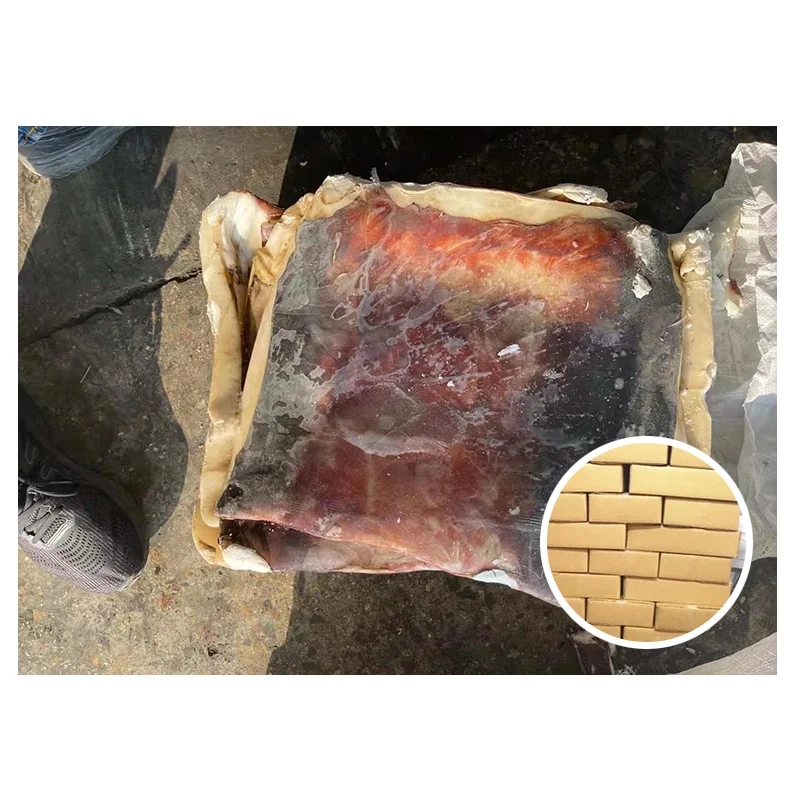 High Quality Seafood Peru Squid Supply Skin-on Frozen Giant Squid Pineapple Fillet