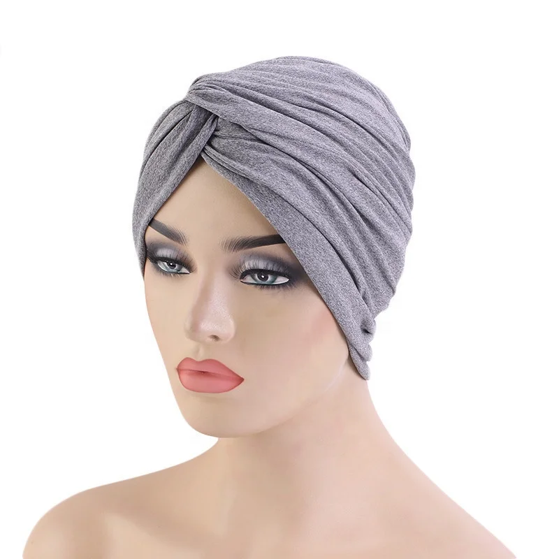 Wholesale classic soft stretchy cotton turban twist head wrap women cotton bandeau turban head scarf