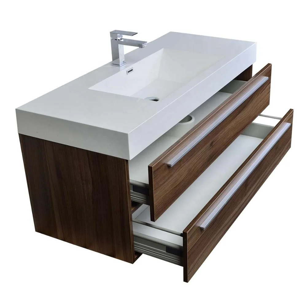 Hot sale laminate bathroom furniture ready made wall hanging bathroom cabinet wooden design