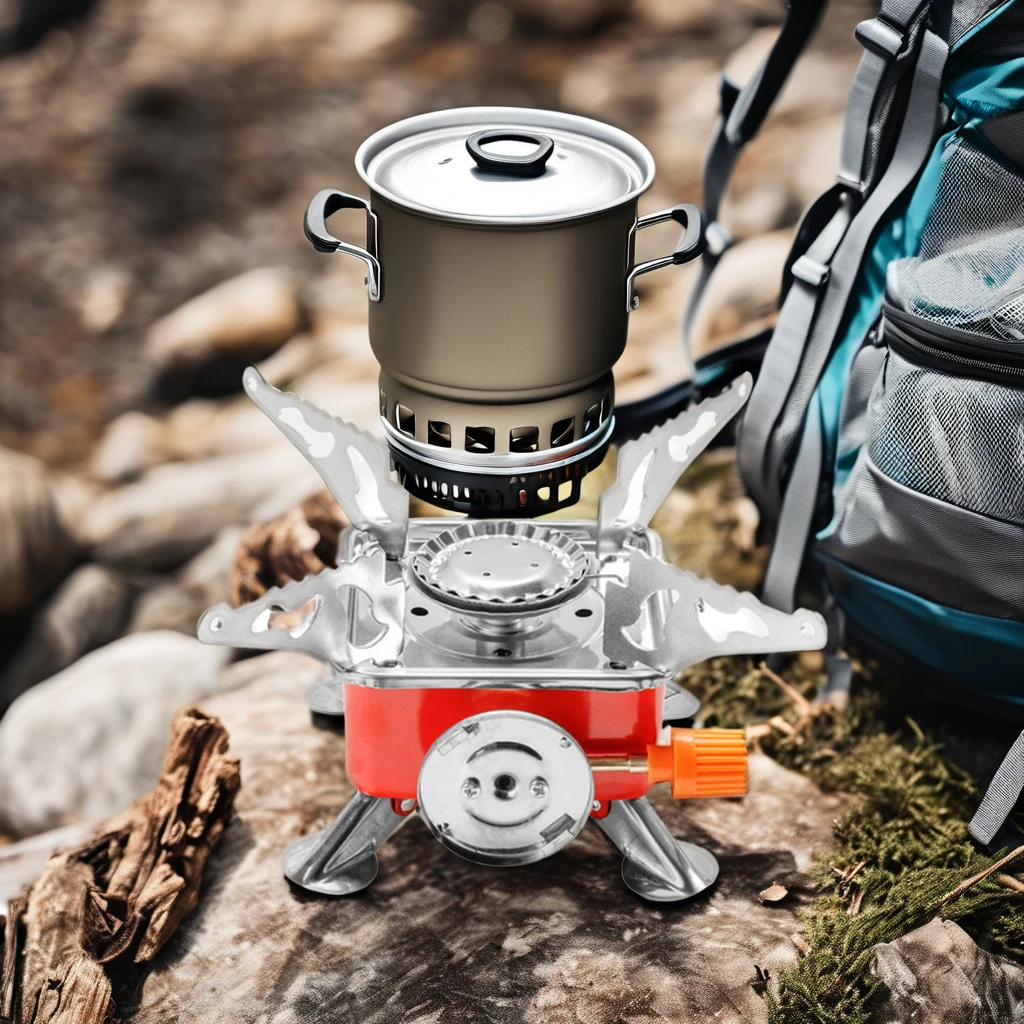 Portable Outdoor Mini Square Gas Stove Foldable Card Design for Camping