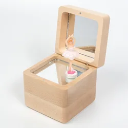Kids Wooden Diy Happy Birthday Ballet Music Box