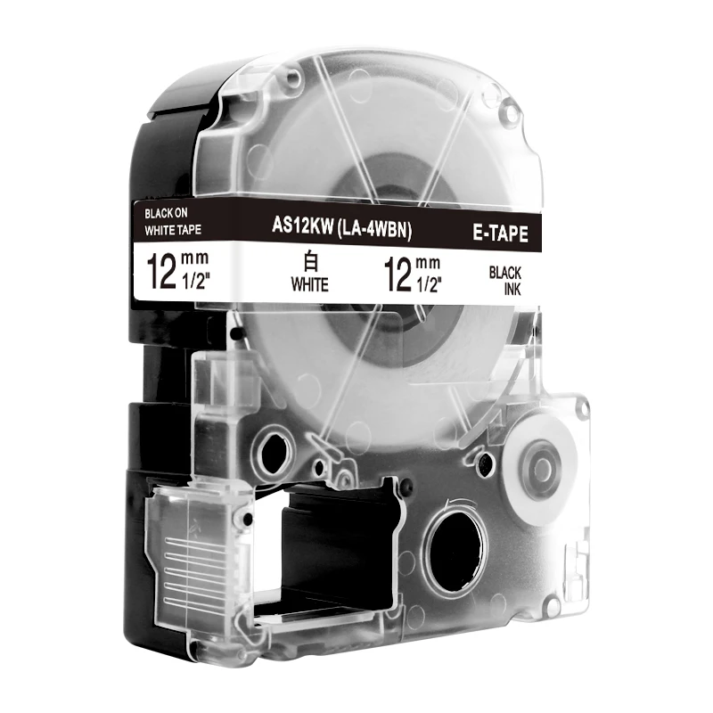  OEM Высокое качество 100% 12 мм * 8 м черный на белом фоне SS12KW LK-4WBN Epson совместимый KingJim LC запечатанных