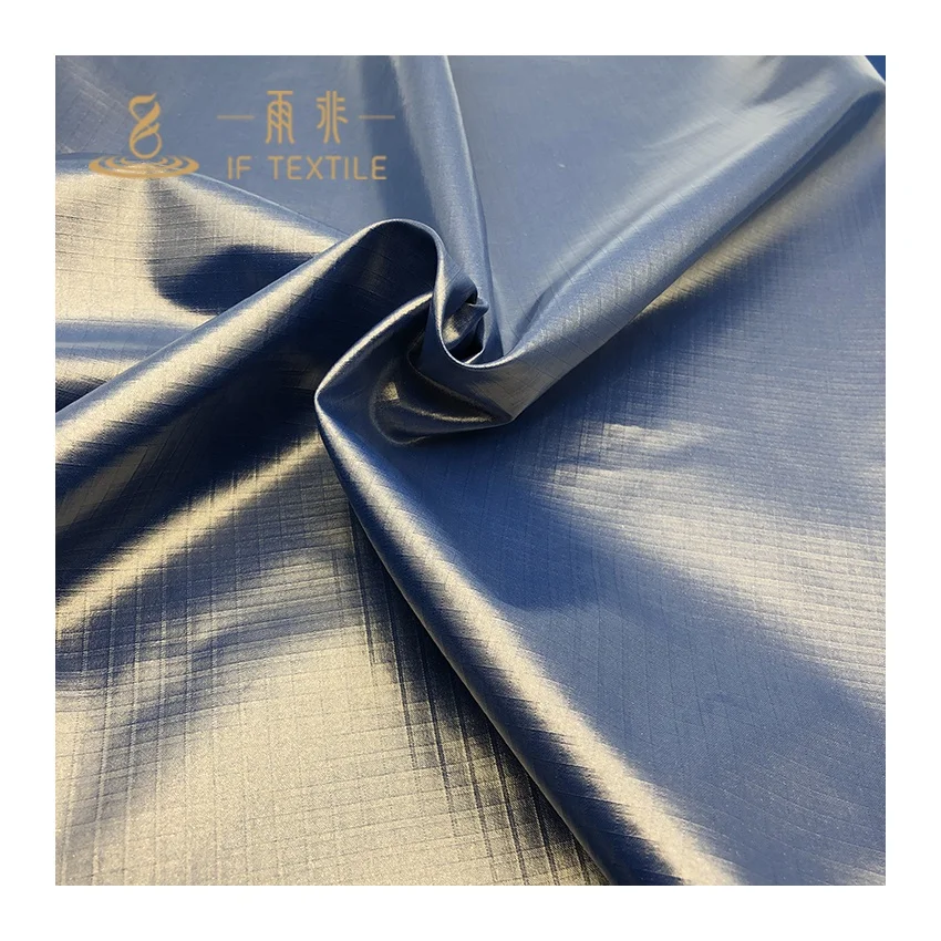 
children kid colorful outdoor waterproof ripstop design PU shiny membrane polyurethane laminate fabric 