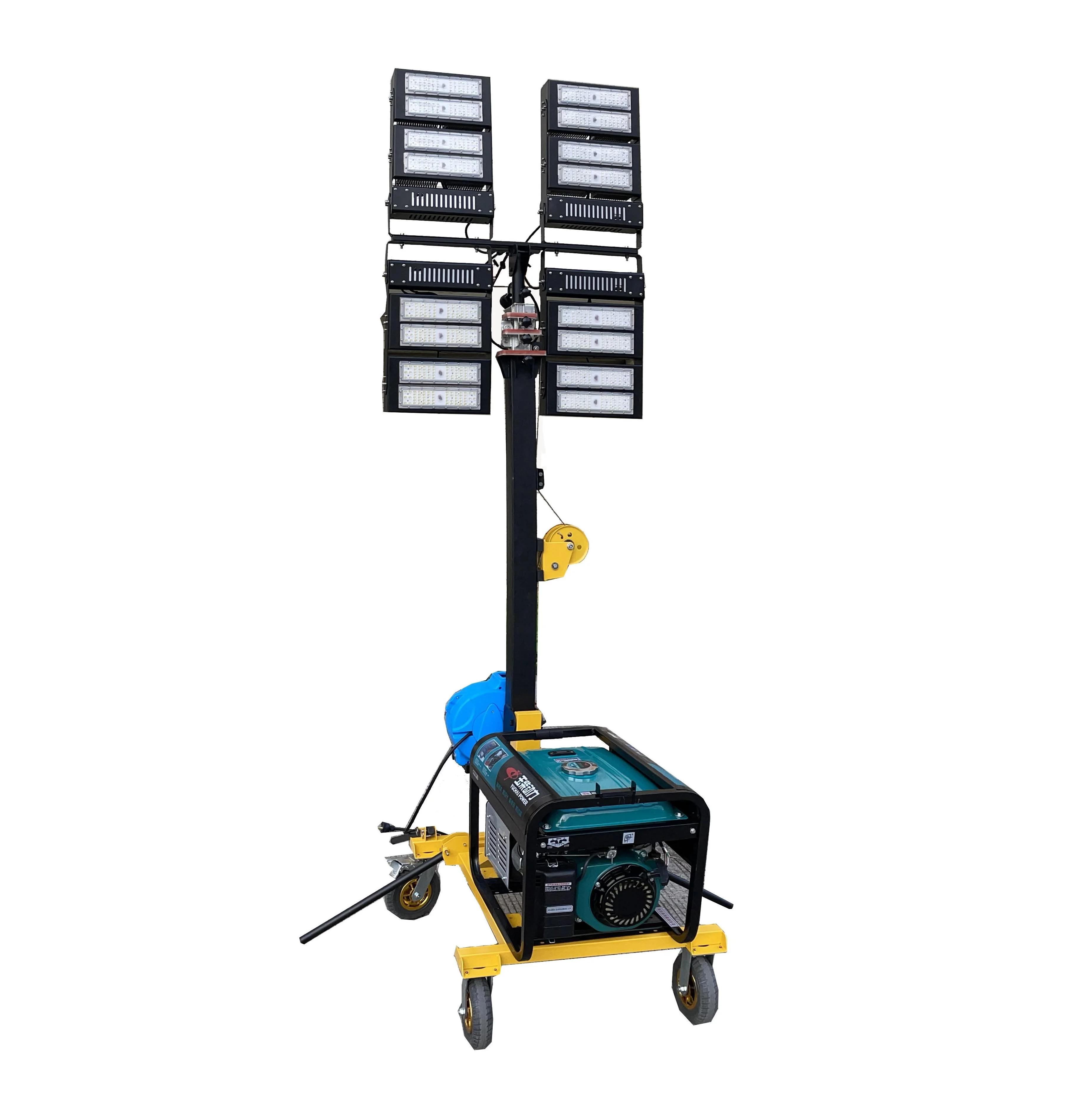 Светодиодная Мобильная световая башня 4 м 6 9 для строительной площадки шахтный дизельный генератор портативная 1000 Вт 3000 5000