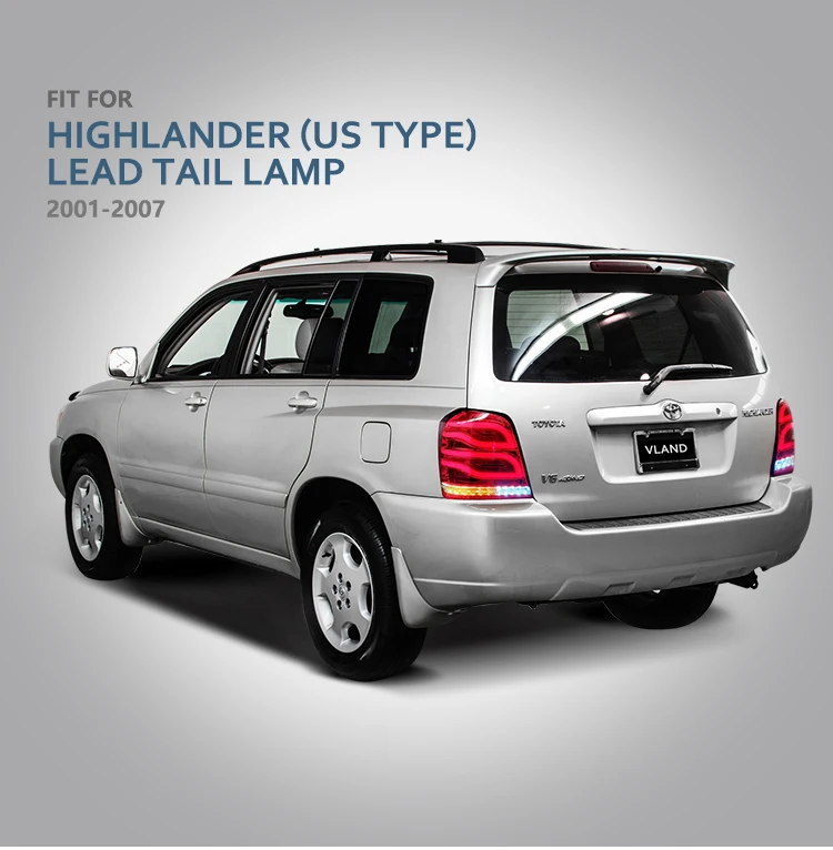 VLAND Factory Tail Light 20012002 2003 2004 2005 2006 2007 Rear Lamp LED Taillights Wholesale Price For Toyota Highlander