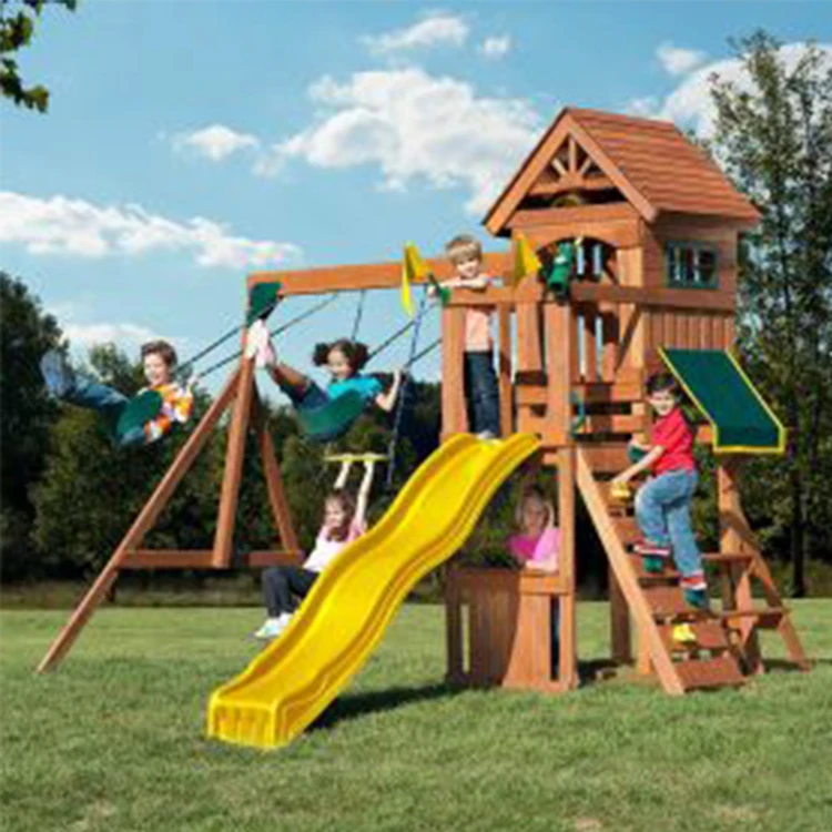 Детская игровая площадка под заказ, деревянная горка, игровой домик