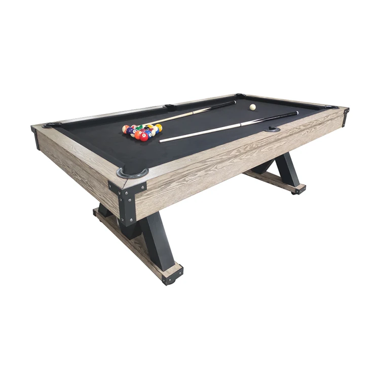 Top Sports  8 ft Pool Table with Wood Finish - Modern Billiards Table with 2 Cue Sticks, Balls, Rack, Felt Brush and Chalk