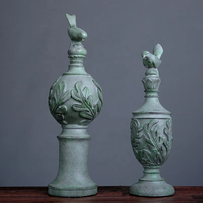 Wholesale Animal Pieces Accessories Artifacts Antique bird Desk Ornament Show Pieces For Home Decoration retro sculpture