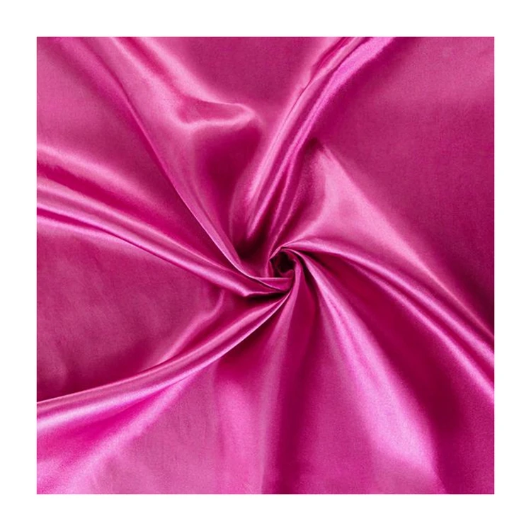 Wholesale fuchsia 100 polyester luxury satin fabric roll textile satin bedsheets fabric for home